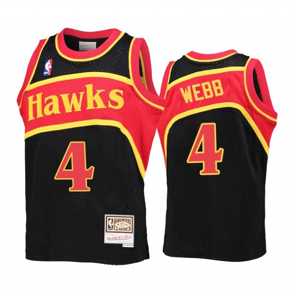 Youth Spud Webb Atlanta Hawks Black Reload Jersey Throwback