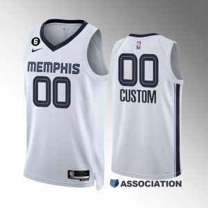 custom #00 Memphis Grizzlies 2022-23 Association Edition White Jersey