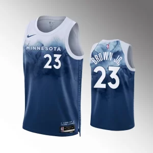 #23 Troy Brown Jr. Minnesota Timberwolves 2023-24 City Edition Swingman Blue Jersey