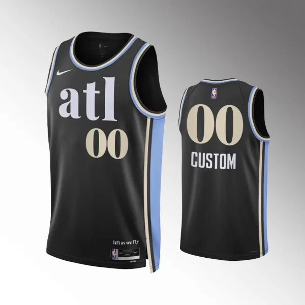 Atlanta Hawks City Edition Black 2023-24 #00 Custom Jersey