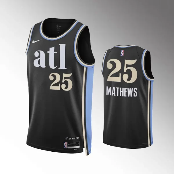 Atlanta Hawks City Edition Black 2023-24 #25 Garrison Mathews Jersey ...