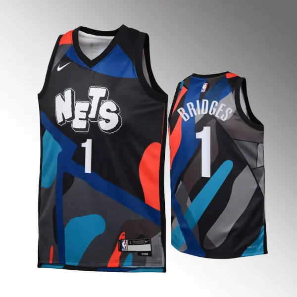Brooklyn Nets #1 Mikal Bridges 2023-24 City Edition Swingman Black Jersey
