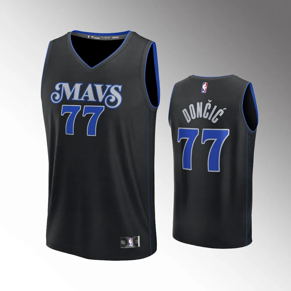 Dallas Mavericks City Edition Black 2023-24 Youth #77 Luka Doncic ...