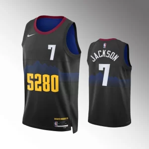Denver Nuggets City Edition Black 2023-24 #7 Reggie Jackson Jersey