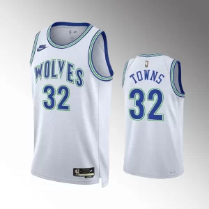 Karl-Anthony Towns #32 35th Anniversary Minnesota Timberwolves 2023-24 Classic Edition Jersey - White