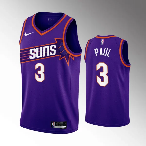 Phoenix Suns #3 Icon Edition Purple 2023-24 Chris Paul Jersey Swingman