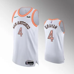San Antonio Spurs #4 White 2023-24 Devonte' Graham Jersey City Edition