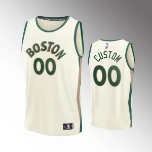 Unisex #00 Custom Boston Celtics Fast Break 2023-24 City Edition Cream Jersey