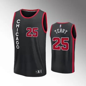 Unisex #25 Dalen Terry Chicago Bulls Fast Break 2023-24 City Edition Black Jersey