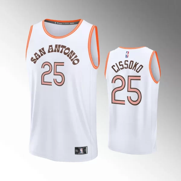 Unisex #25 Sidy Cissoko San Antonio Spurs Fast Break 2023-24 City Edition White Jersey