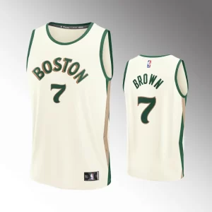 Unisex Boston Celtics #7 Jaylen Brown Cream 2023-24 Jersey - City Edition