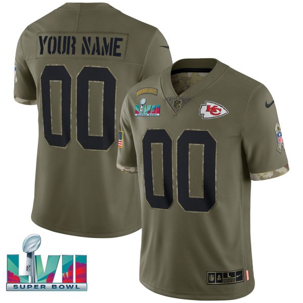 Kansas City Chiefs Super Bowl LVII Salute To Service Custom Jersey