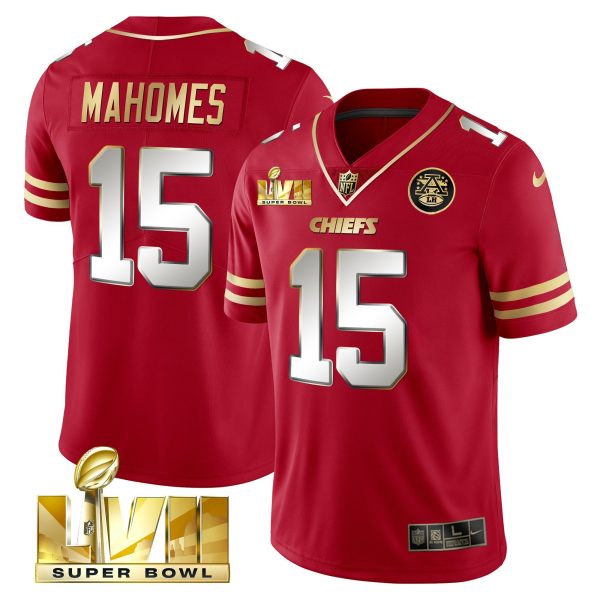 Men Kansas City Chiefs Super Bowl LVII Gold Vapor Limited Jersey