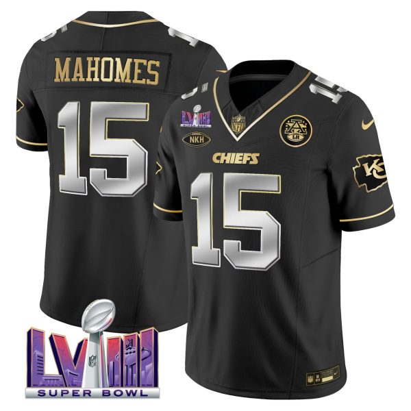 Men Kansas City Chiefs Super Bowl LVIII Patch Vapor Jersey