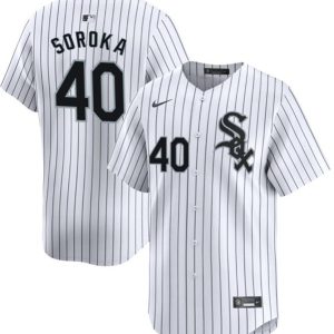 Men's Chicago White Sox #40 Michael Soroka White Home Limited Baseball Stitched Jersey