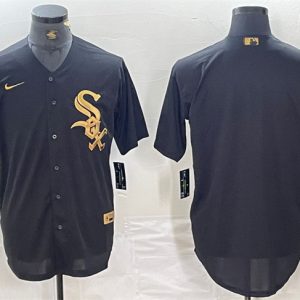 Men's Chicago White Sox Blank Black Cool Base Stitched Jersey