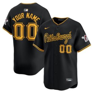 Men's Pittsburgh Pirates Active Player Custom Black Alternate Limited Baseball Stitched Jersey