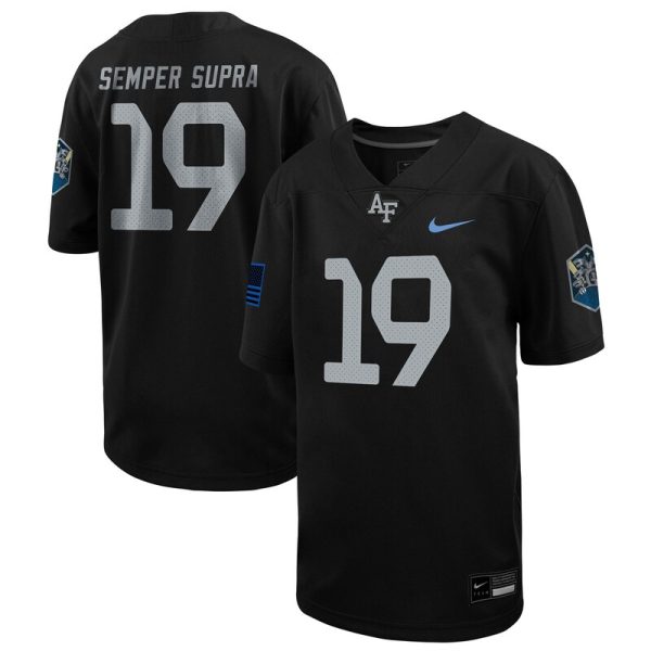 #1 Air Force Falcons Youth 1st Armored Division Old Ironsides Untouchable Football Jersey - Black