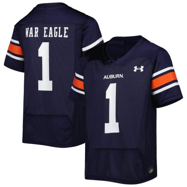 #1 Auburn Tigers Youth Replica Football Jersey - Navy