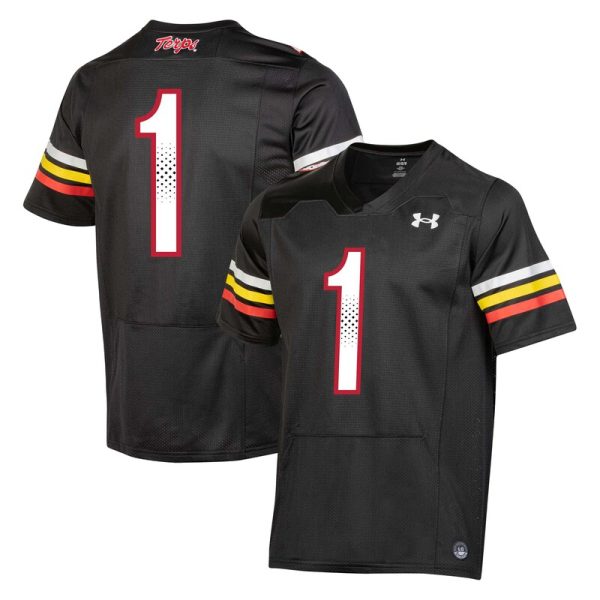 #1 Maryland Terrapins Replica Football Jersey - Black