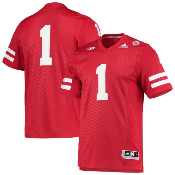#1 Nebraska Huskers Team Premier Football Jersey - Scarlet