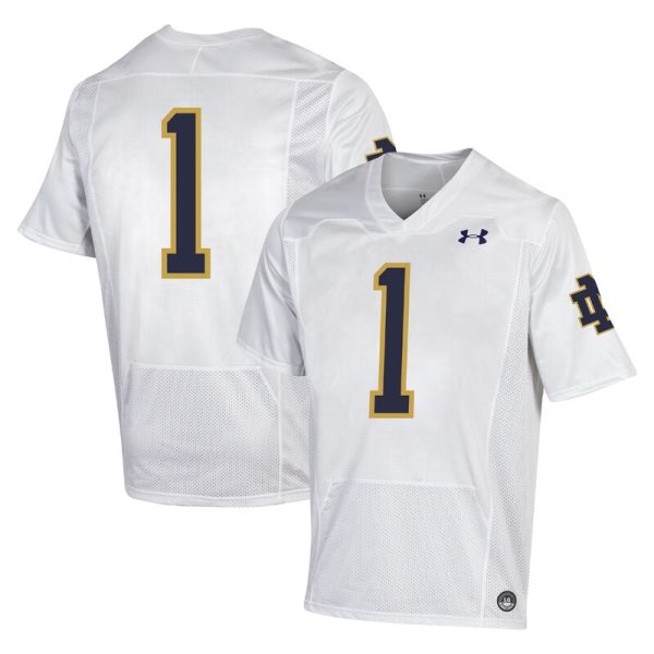 #1 Notre Dame Fighting Irish Premiere Football Jersey - White