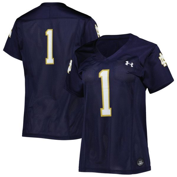#1 Notre Dame Fighting Irish Women's Replica Football Jersey - Navy