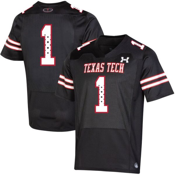 #1 Texas Tech Red Raiders Throwback Special Game Jersey - Black
