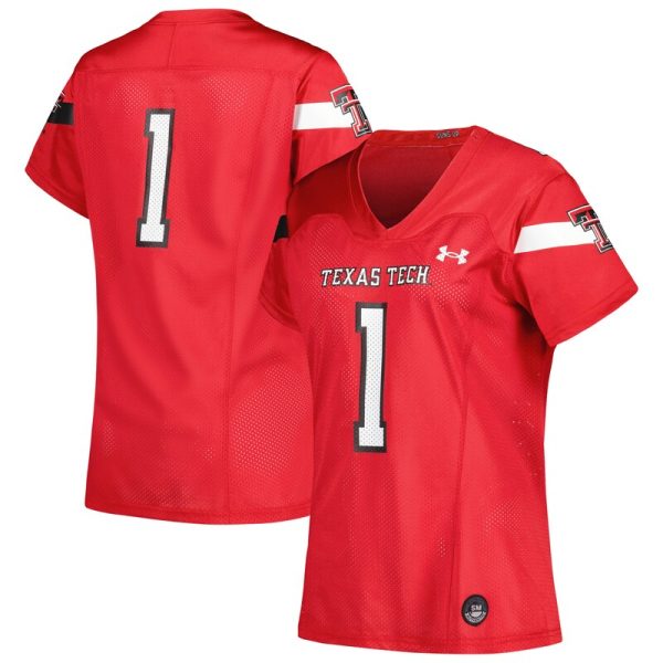 #1 Texas Tech Red Raiders Women's Replica Football Jersey - Red
