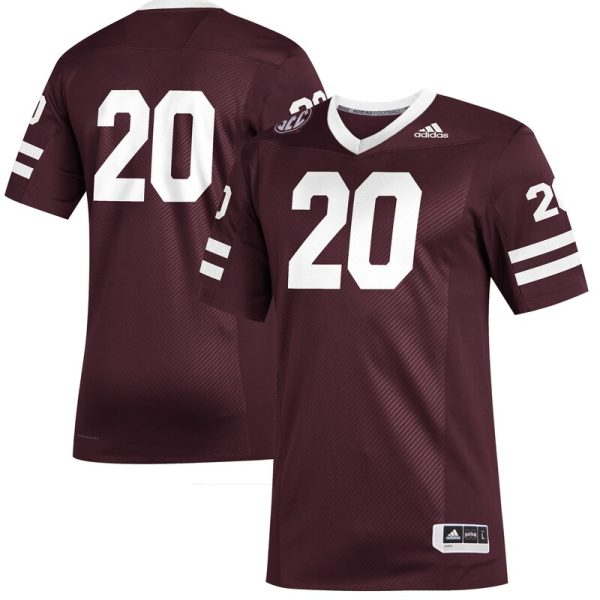 #20 Mississippi State Bulldogs Premier Strategy Football Jersey - Maroon