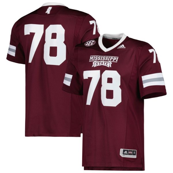 #78 Mississippi State Bulldogs Team Premier Football Jersey - Maroon
