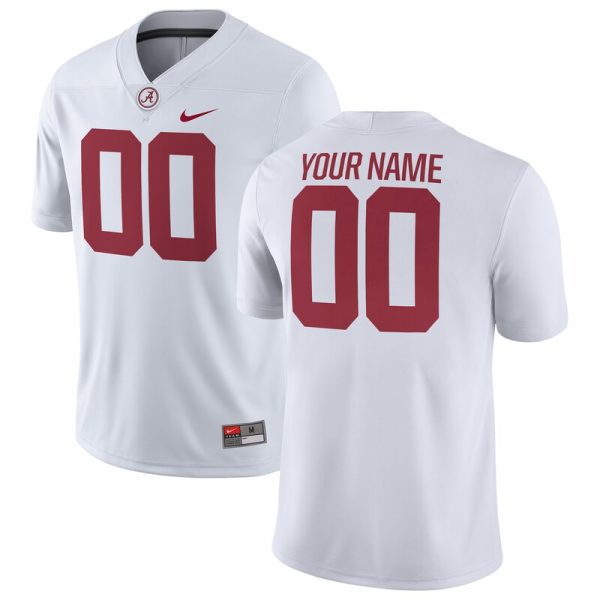 Alabama Crimson Tide Custom Game Football Jersey - White