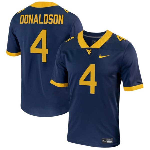 CJ Donaldson West Virginia Mountaineers NIL Football Game Jersey - Navy