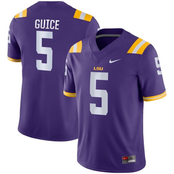 Derrius Guice LSU Tigers Game Jersey - Purple