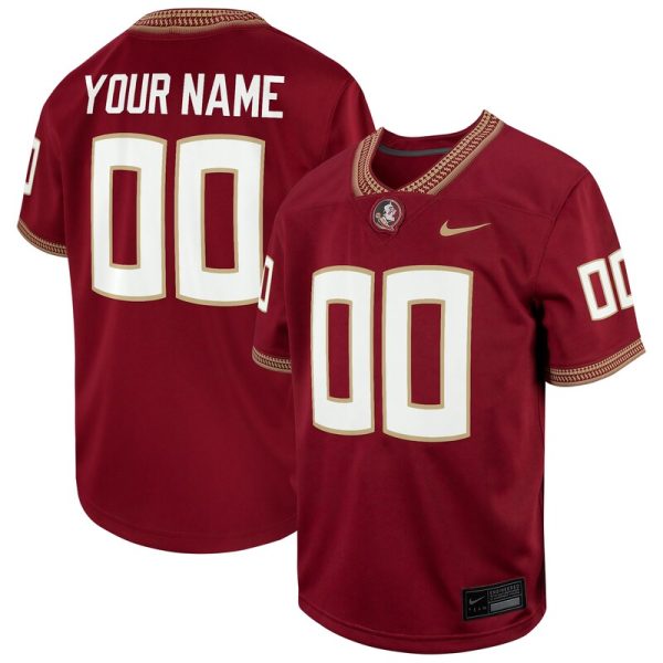 Florida State Seminoles Youth Custom Replica Football Game Jersey - Garnet