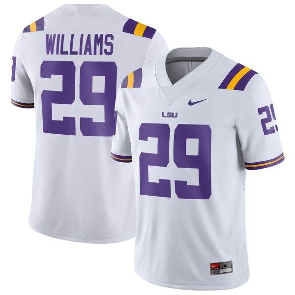 Greedy Williams LSU Tigers Game Jersey - White