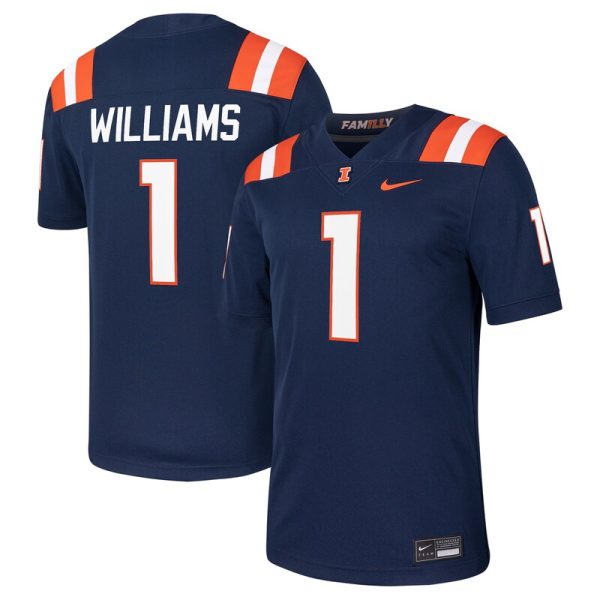 Isaiah Williams Illinois Fighting Illini NIL Football Player Jersey - Navy