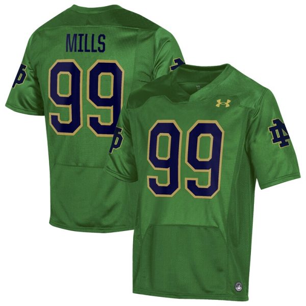 Rylie Mills Notre Dame Fighting Irish Player Game Jersey - Green