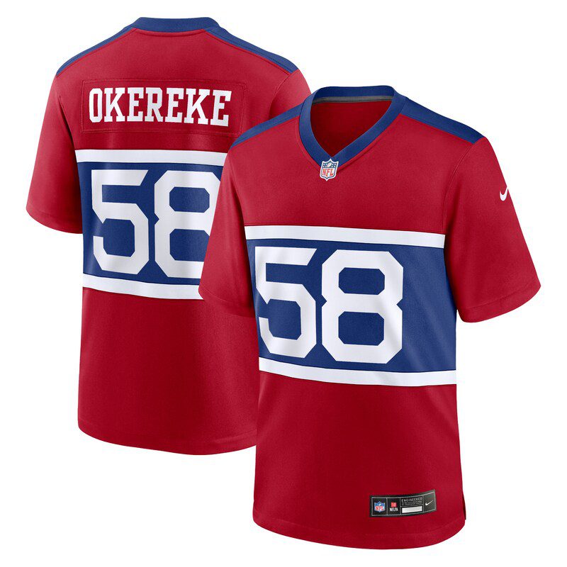 Bobby-Okereke-New-York-Giants-Alternate-Player-Game-Jersey-Century-Red Bobby Okereke New York Giants Alternate Player Game Jersey - Century Red