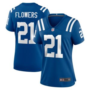 Dallis Flowers Indianapolis Colts Women's Game Jersey - Royal