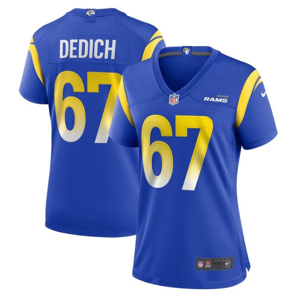 Justin Dedich Los Angeles Rams Women's Game Jersey - Royal