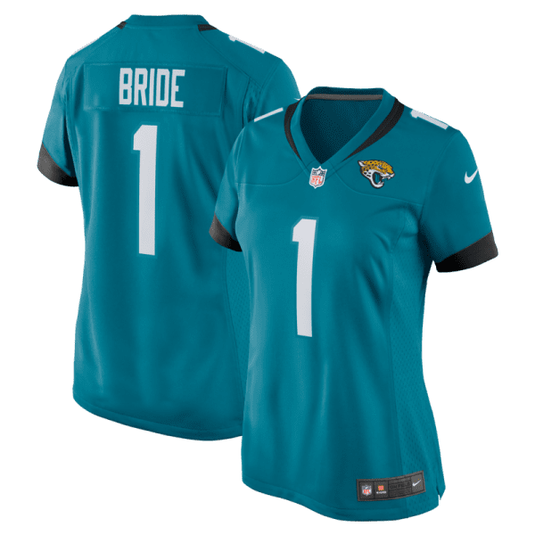 Number 1 Bride Jacksonville Jaguars Women's Game Jersey - Teal
