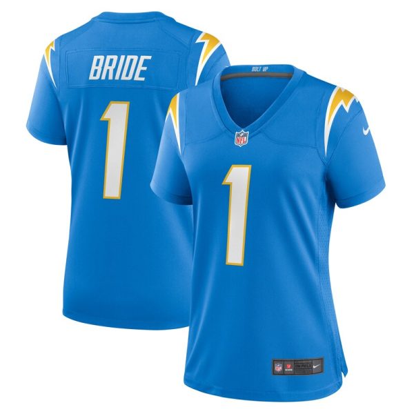 Number 1 Bride Los Angeles Chargers Women's Game Jersey - Powder Blue