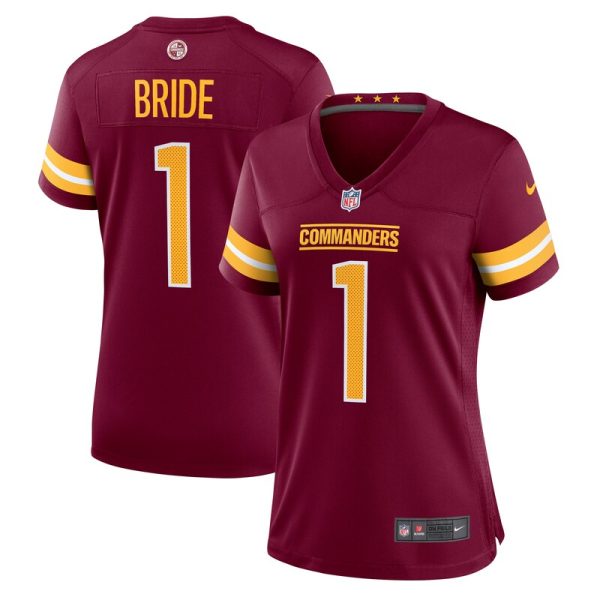 Number 1 Bride Washington Commanders Women's Game Jersey - Burgundy