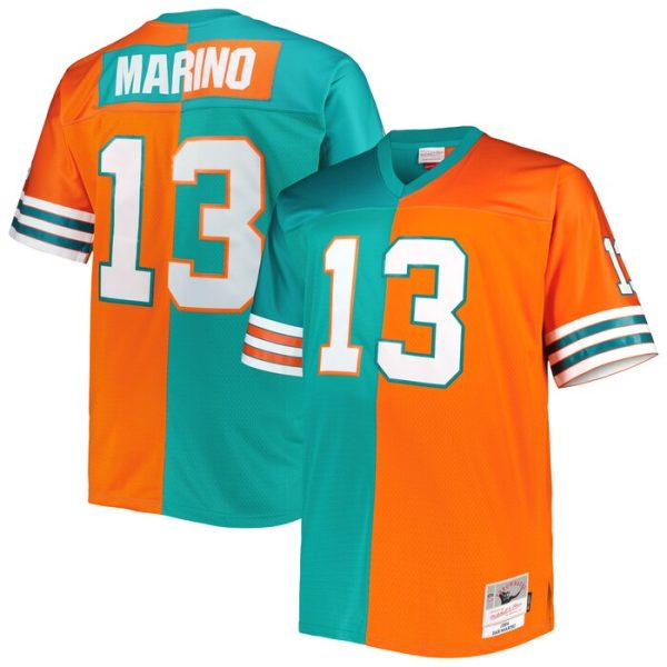 Dan Marino Miami Dolphins Mitchell & Ness Split Legacy Retired Player Replica Jersey - Aqua/Orange