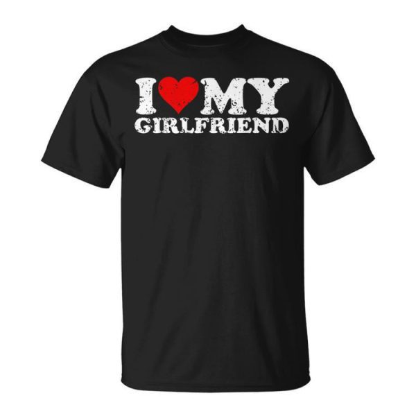 I Love My Girlfriend Gf Heart My Girlfriend Couple Matching Unisex T-Shirt