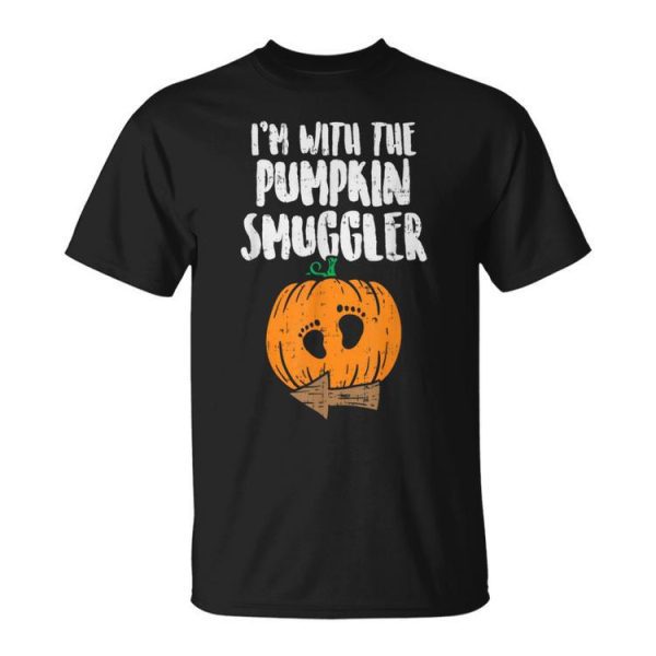 Im With The Pumpkin Sgler Halloween Pregnancy Couple Dad Unisex T-Shirt