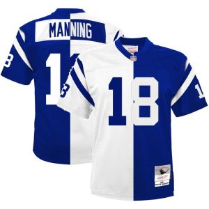 Peyton Manning Indianapolis Colts Mitchell & Ness Youth Split Legacy Jersey - White/Royal