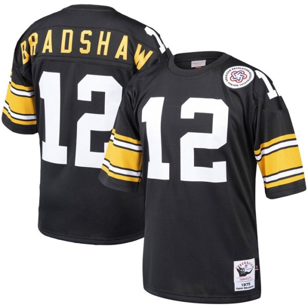 Terry Bradshaw Pittsburgh Steelers Mitchell & Ness Throwback Retired Player Jersey - Black