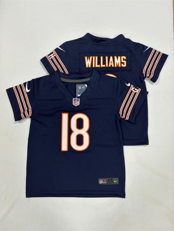 Toddlers Chicago Bears #18 Caleb Williams Navy Vapor Untouchable Football Stitched Jersey